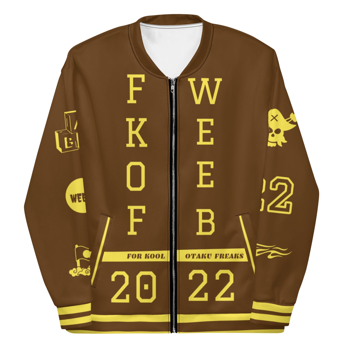 FKOF WEEB Unisex Bomber Jacket (YELLOW & BROWN)